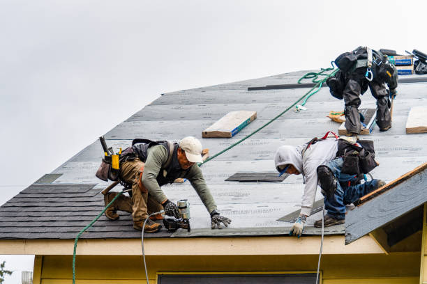 Professional Gutter Installation technician working in Moodus, CT